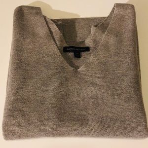 NWOT Banana Republic Gray Double V-neck Sweater